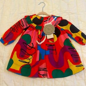 NEW! STELLA MCCARTNEY Painting Tencel Twill Dress (6-9 mos)